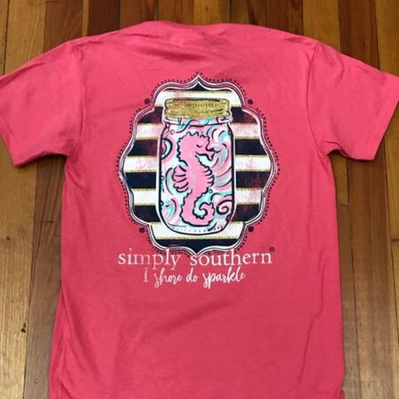 NWT! Simply Southern Sparkle Seahorse Tee - Picture 3 of 6
